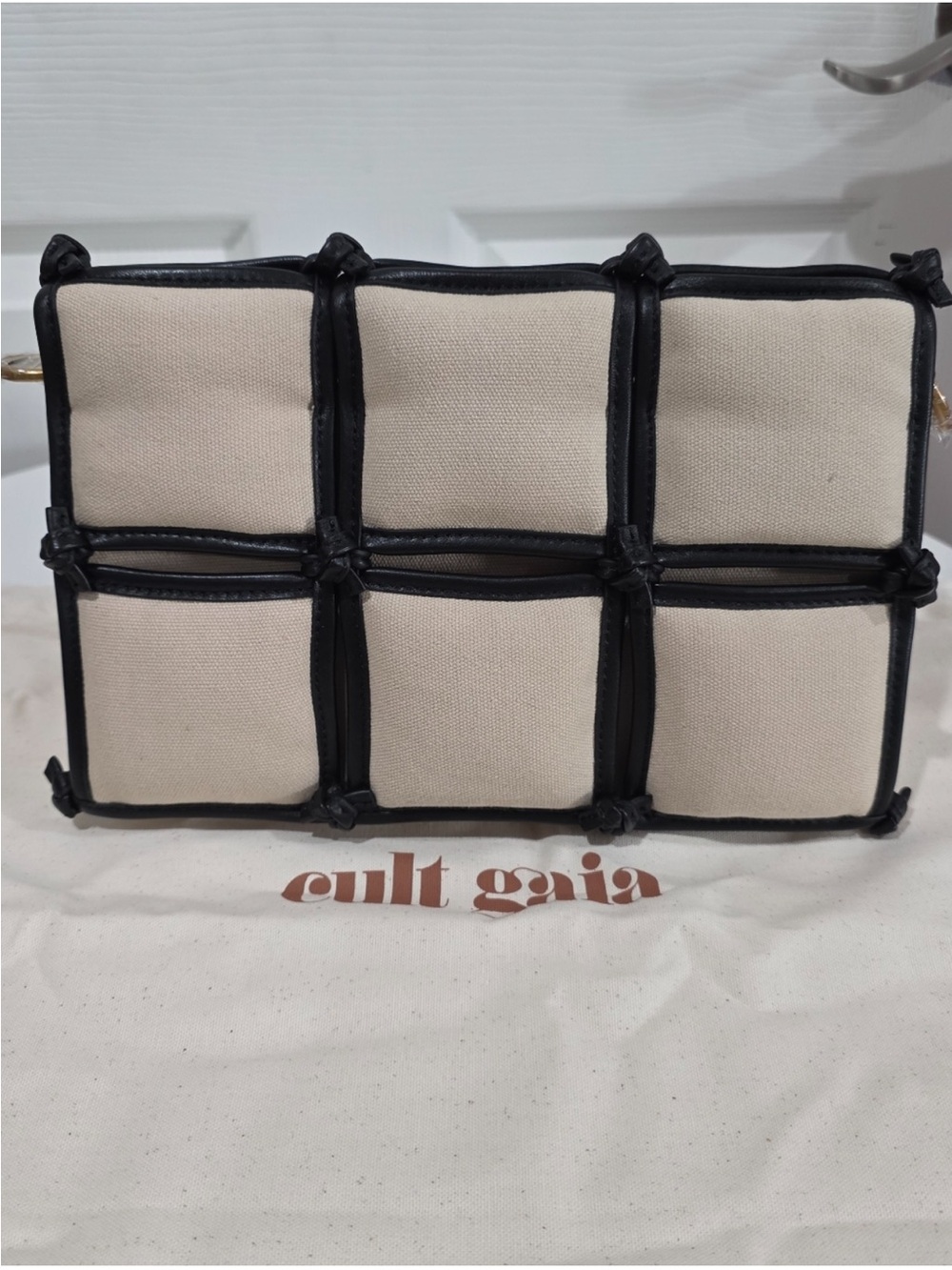 Cult Gaia Puff Crossbody Bag Khaki & Black Nwot comes with dustbag Retail $498 - Picture 11 of 13